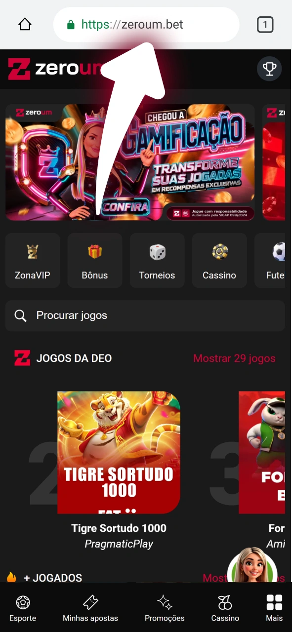 Aprenda como usar a versão web mobile da Zeroum no seu navegador.