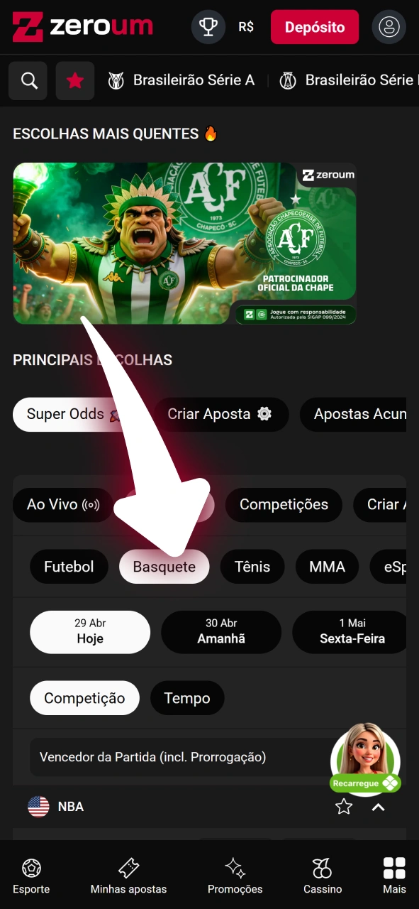 Explore os mercados de basquete no portal oficial da Zeroum.