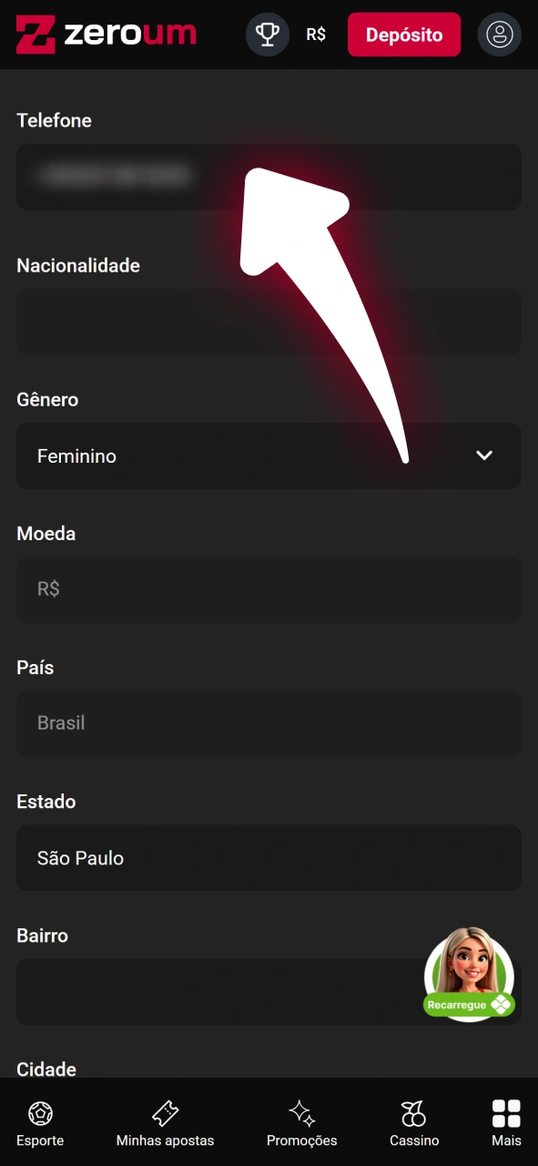 Ative sua conta nova através do sistema oficial da Zeroum.