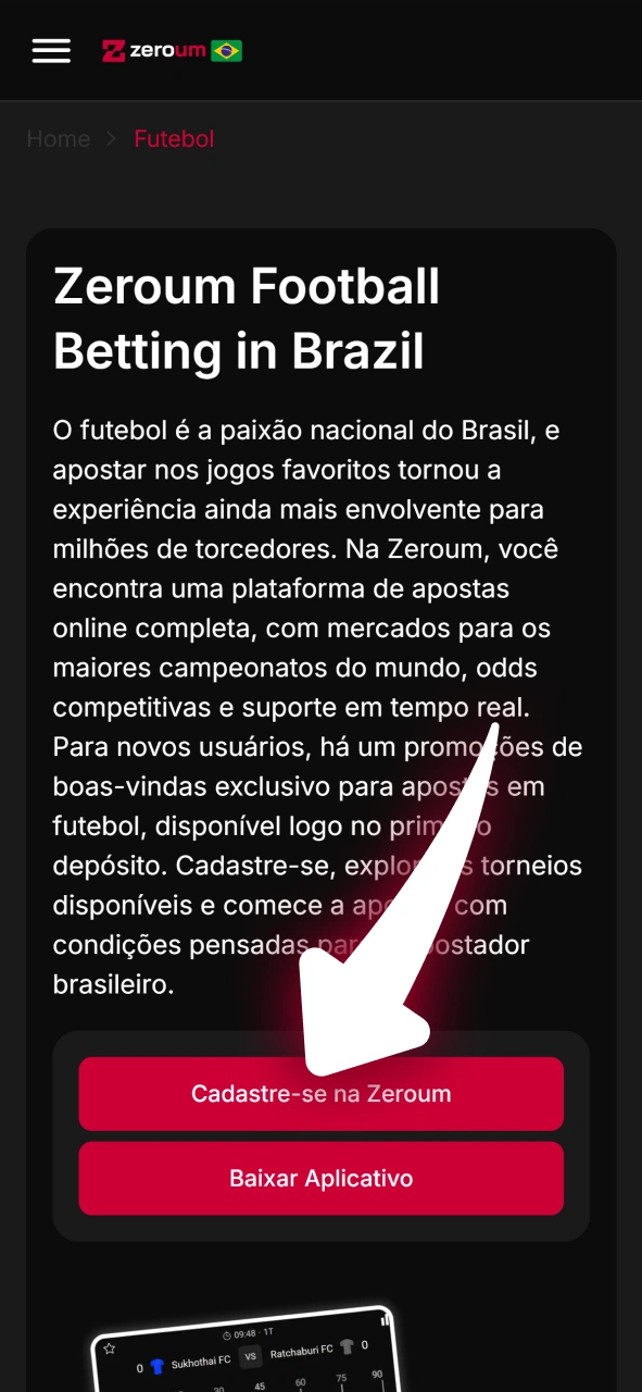 Registre seus dados no formulário oficial da plataforma Zeroum Brasil.