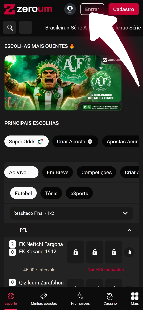 Acesse sua conta pelo sistema de login oficial da Zeroum.