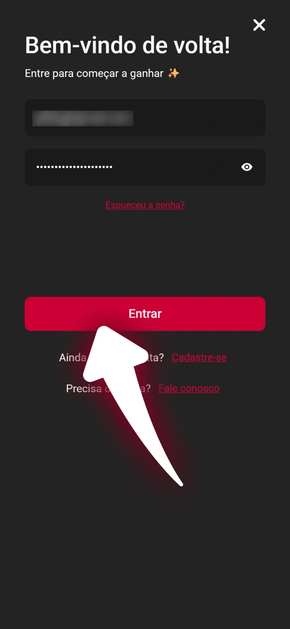 Acesse sua conta Zeroum para iniciar o processo de depósito com segurança.