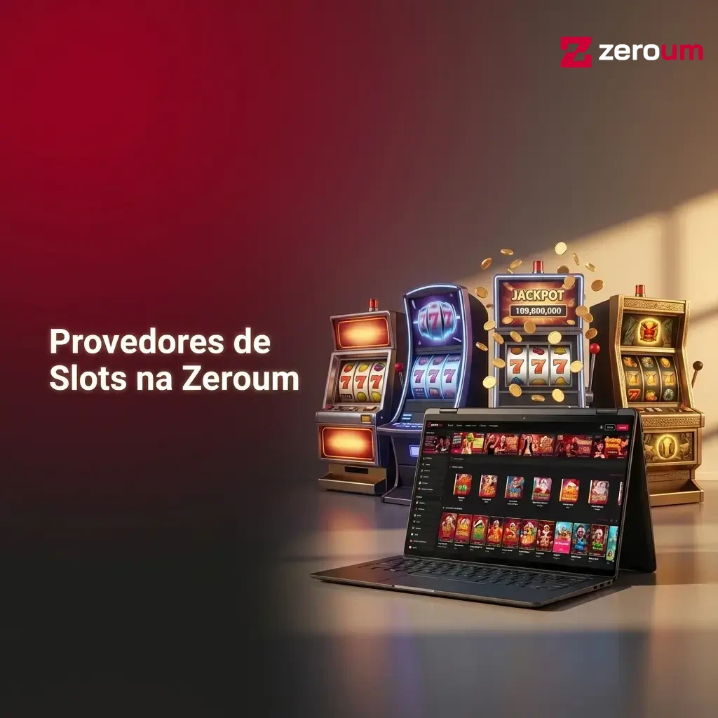 Logos dos principais provedores de slots da Zeroum, incluindo Pragmatic Play, NetEnt e Microgaming.