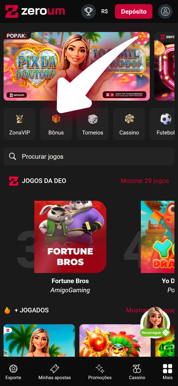 Ative promoções exclusivos para slots no site oficial da Zeroum.