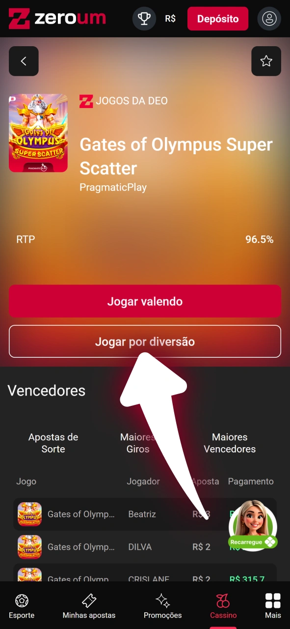 Escolha o modo de jogo no catálogo oficial da Zeroum.
