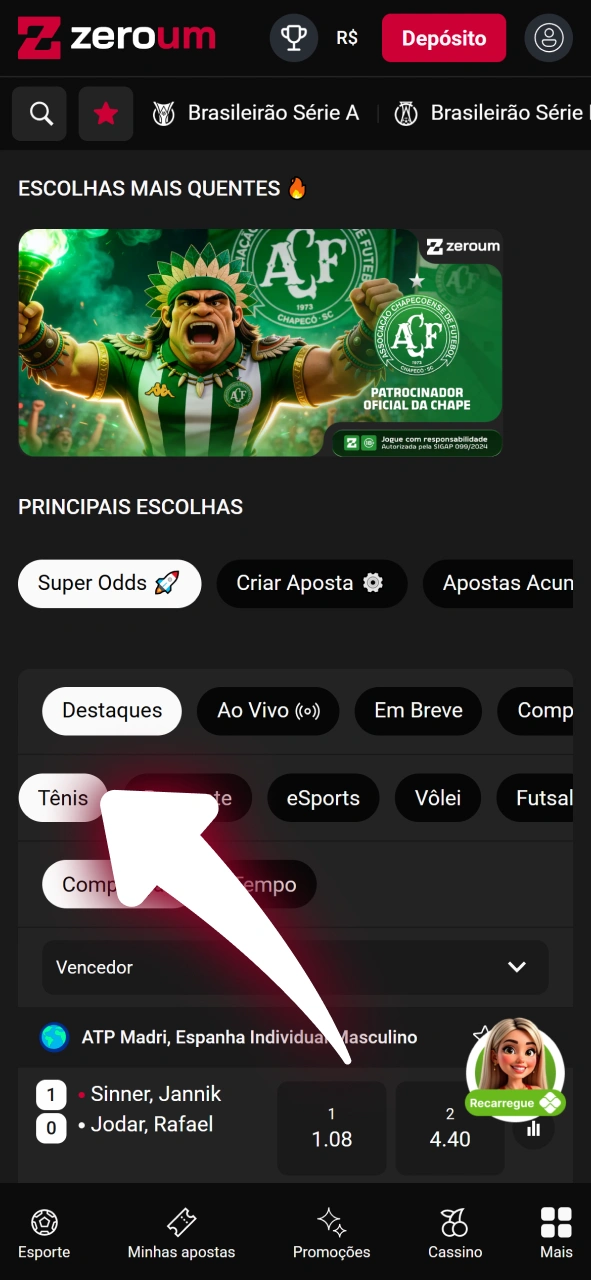 Navegue pelos torneios de tênis no portal oficial da Zeroum.