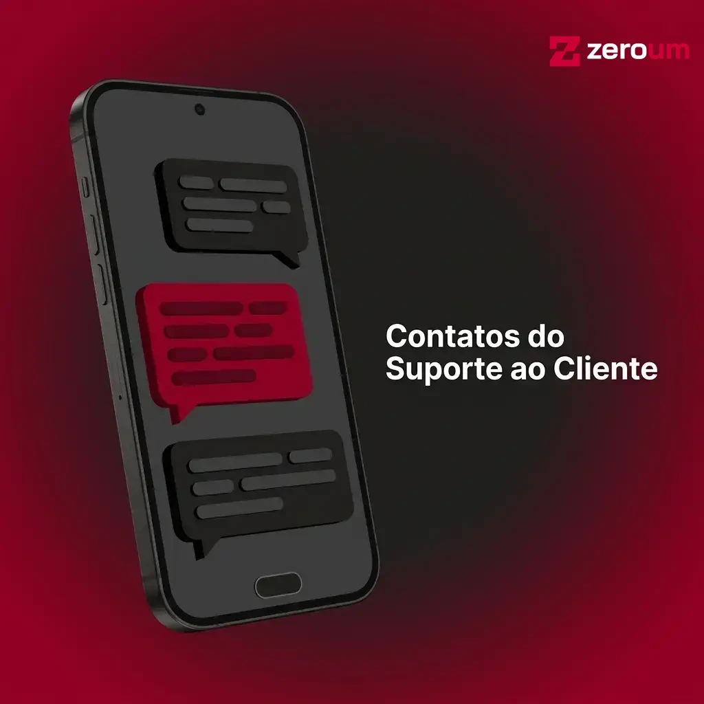 Canais de suporte ao cliente Zeroum: chat ao vivo, e-mail, Telegram e WhatsApp para dúvidas financeiras.