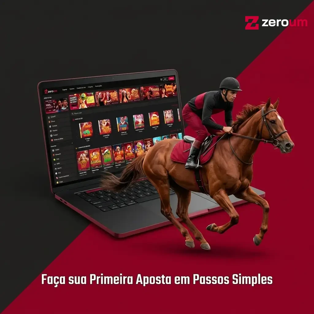 Guia passo a passo para fazer sua primeira aposta na Zeroum com depósito e escolha de eventos.