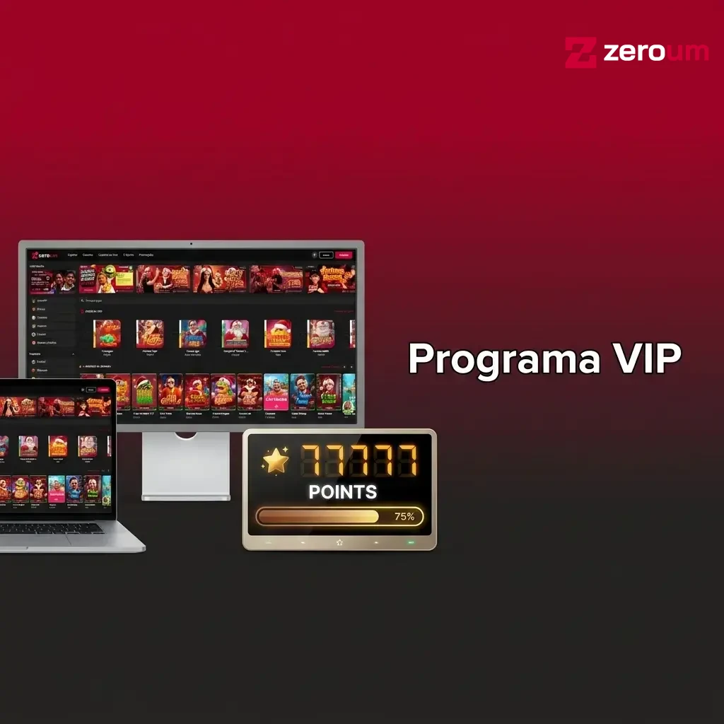Programa VIP da Zeroum com níveis de fidelidade, limites de saque aumentados e ofertas personalizadas para jogadores ativos.
