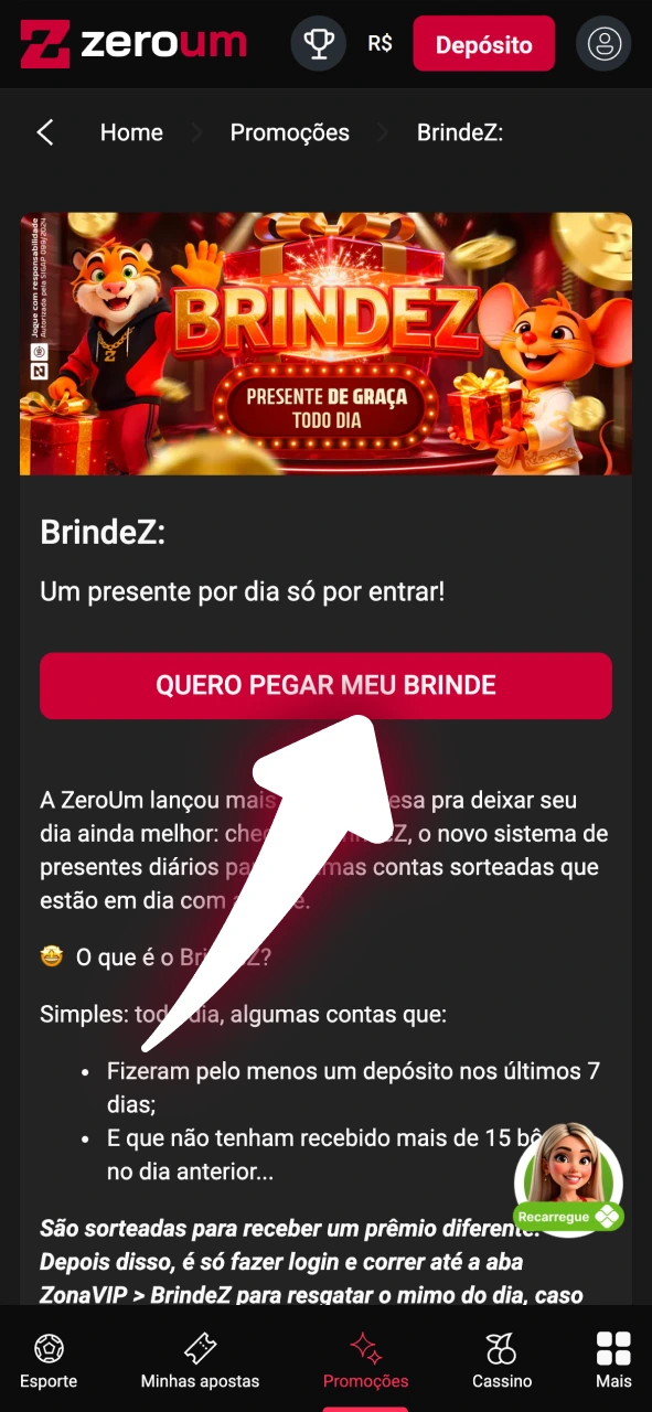 Zeroum ative promoções e acompanhe benefícios direto no perfil.